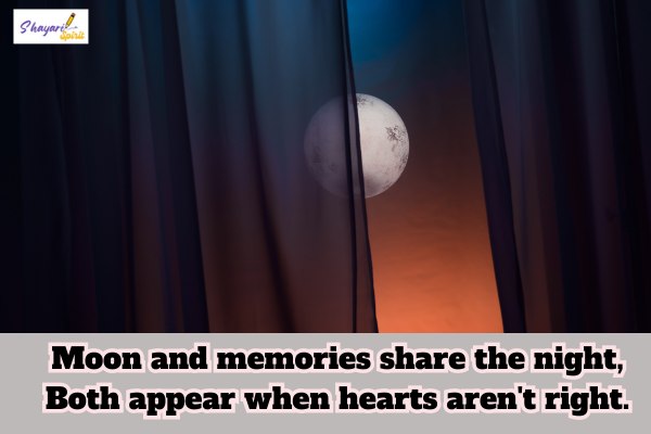 Moon shayari in english 2 line