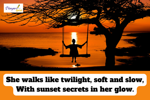 Sunset shayari for girl